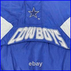 Vtg Rare NFL Dallas Cowboys Blue Starter Puffer Jacket Mens XL