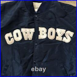 Vtg STARTER PRO LINE NFL Dallas Cowboys Spellout Satin Bomber Jacket Men's Sz XL Vtg STARTER PRO LINE NFL Dallas Cowboys Spellout Satin Bomber Jacket Men's Sz XL