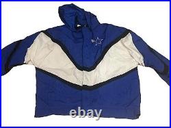 Vtg Starter Apex One Dallas Cowboys Men's Hooded Puffer Jacket SZ XL Zip Up
