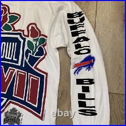 Vtg Super Bowl XXVII Buffalo Bills Dallas Cowboys Long Sleeve 1992 Men L Shirt