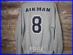 Vtg Troy Airman #8 Dallas Cowboys Mens Sweatshirt NFL QB Club Size XL Gray 2000