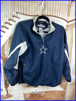 Women's NFL Dallas Cowboys pullover windbreaker jacket size large 14 16 reebok