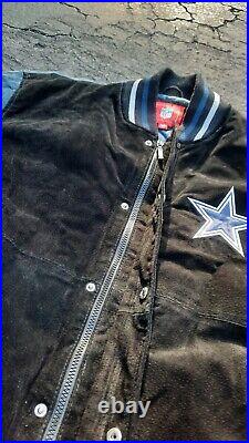 XL Vintage Dallas Cowboys Logo Athletic Full Zip Puffer Jacket Button Varsity